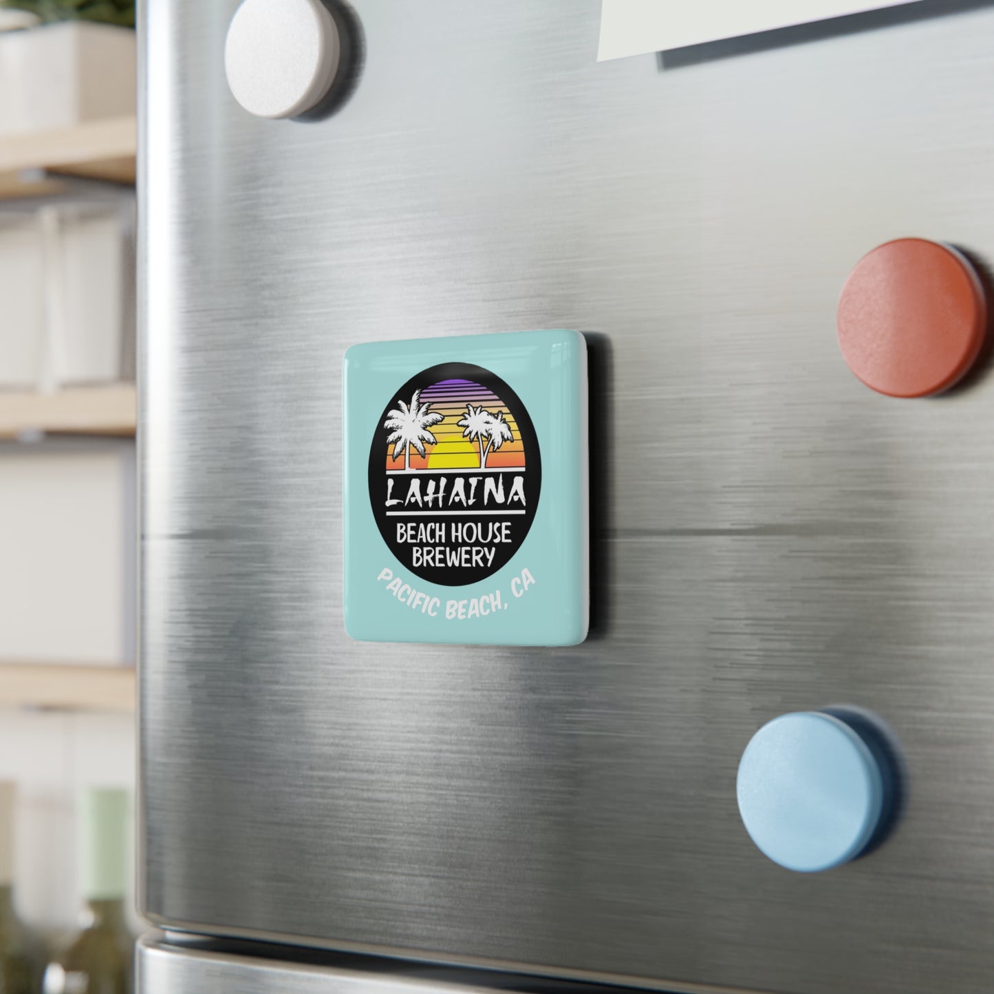 Lahaina Beach House Porcelain Magnet - Tropical Vibes Decor for Coastal Lovers